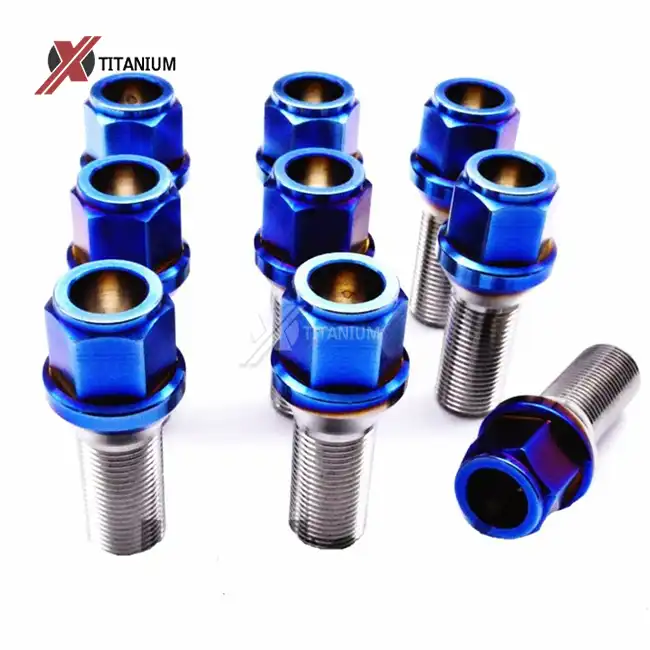 titanium wheel bolts blue